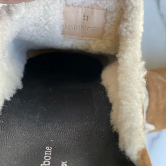 RAG & BONE Tan Suede Leather Sherpa Clog Mule Size EU 39 - Picture 6 of 7